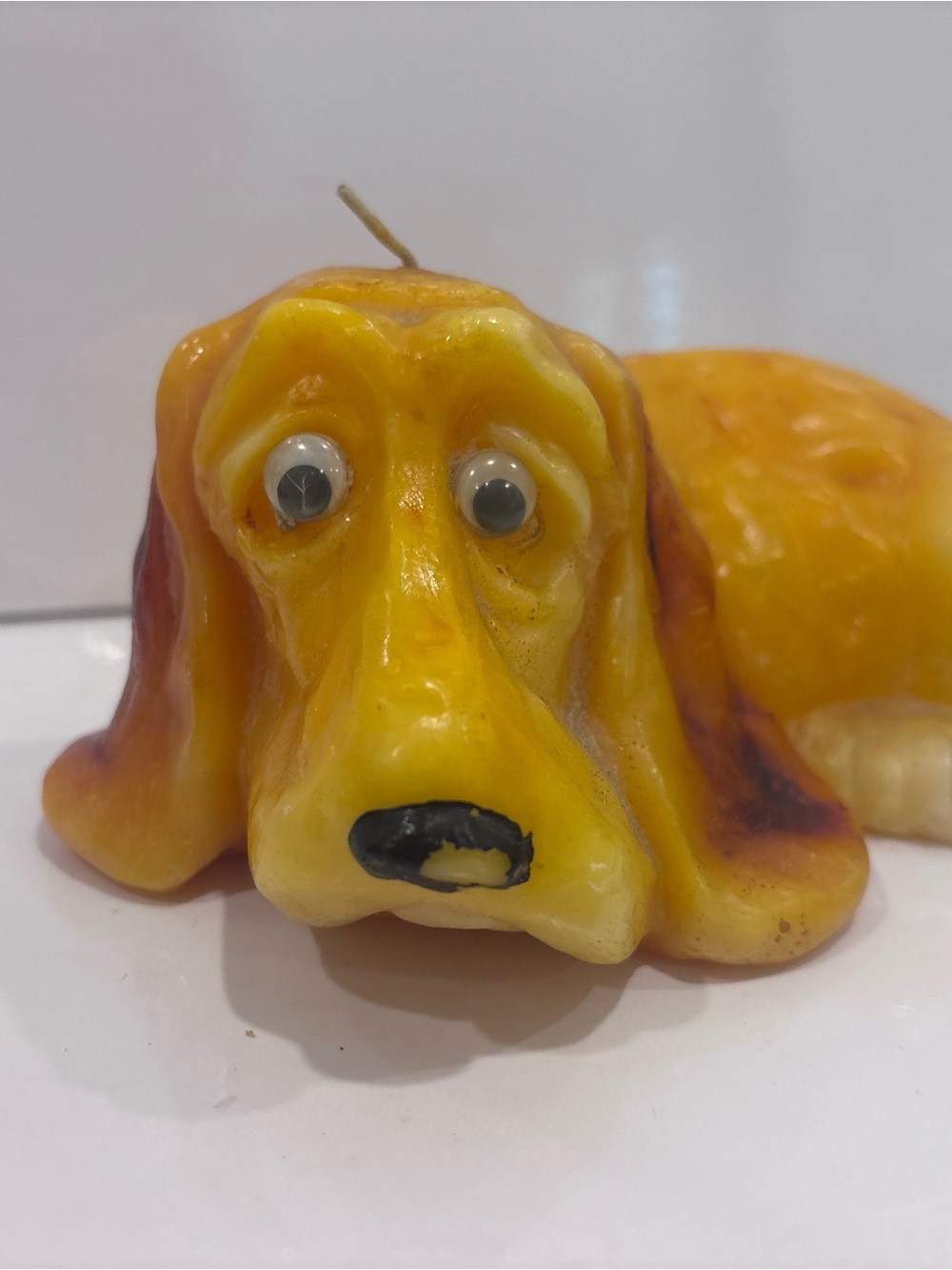 Vintage Made in USA Basset Hound Novelty Wax Candle with Googly Eyes – Unused - Picture 2 of 10